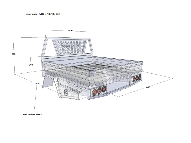 ALUMINIUM UTE TRAY 2 ATB-B-160180-B-S - Image 2