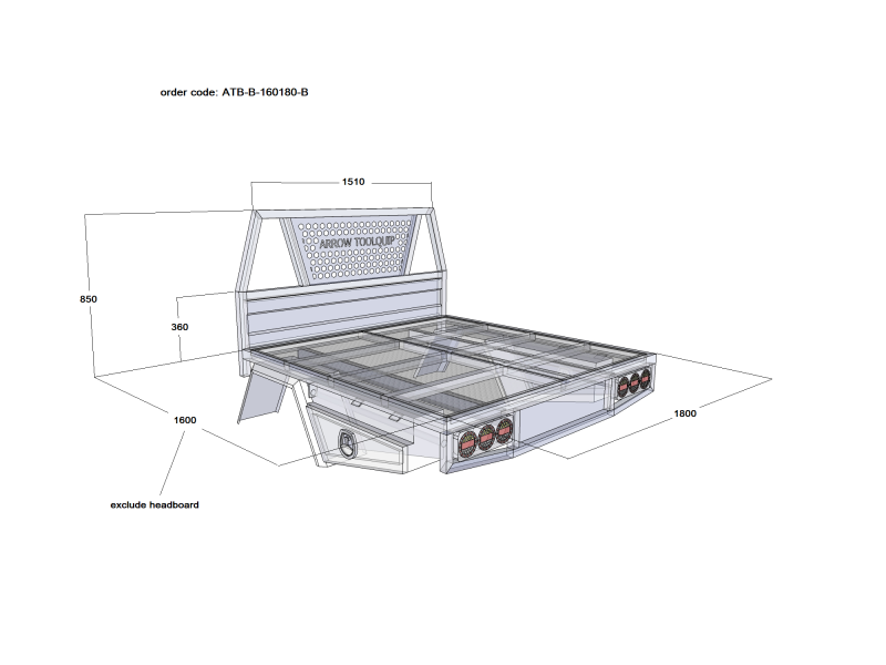ALUMINIUM UTE TRAY 1 ATB-B-160180-B - Image 2