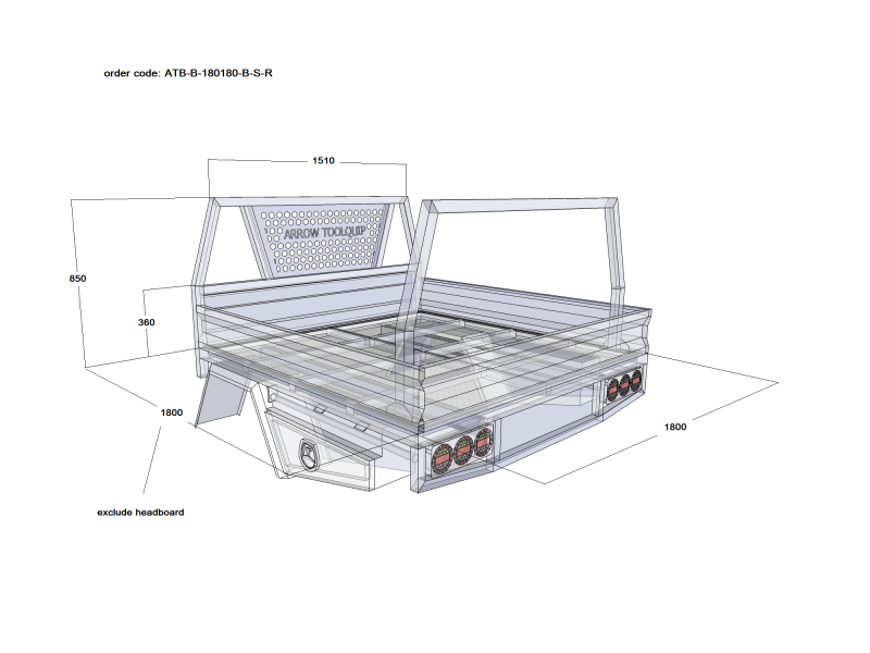ALUMINIUM UTE TRAY 3 ATB-B-180180-B-S-R - Image 2