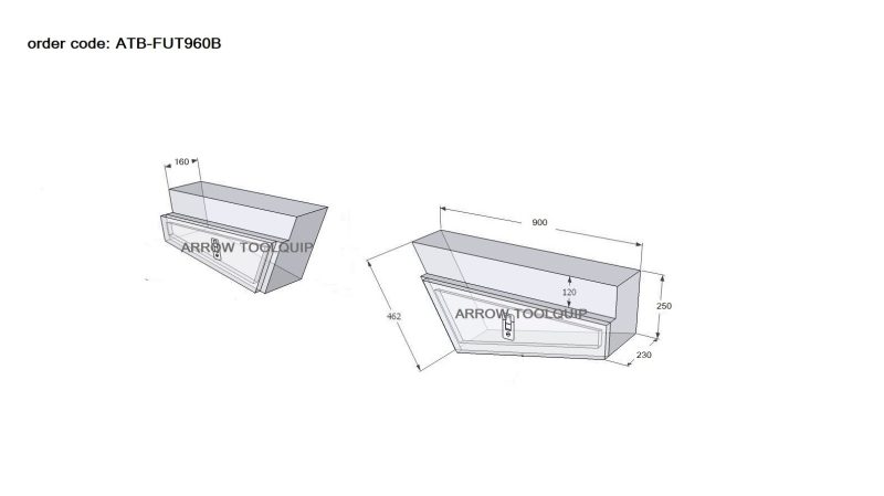 ALUMINIUM UNDERTRAY TOOLBOX 2 ATB-FUT960B - Image 2