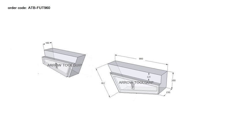 ALUMINIUM UNDERTRAY TOOLBOX 2 ATB-FUT960 - Image 2