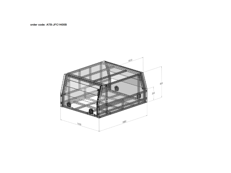 ALUMINIUM UTE TOOLBOX CANOPY ATB-JFC1400B - Image 2