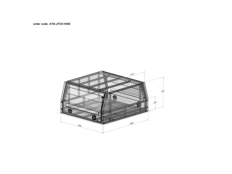 ALUMINIUM UTE TOOLBOX CANOPY ATB-JFDC160B - Image 2