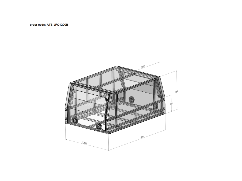 ALUMINIUM UTE TOOLBOX CANOPY ATB-JFC1200B - Image 2