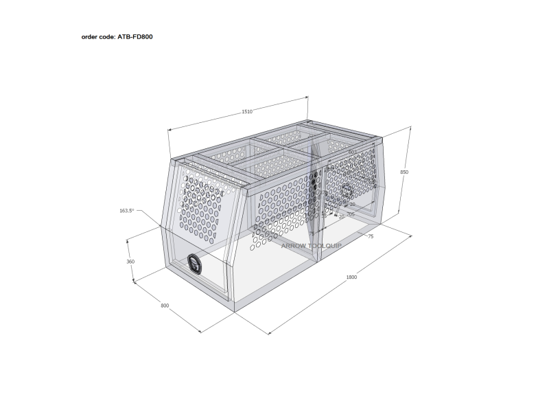 ALUMINIUM UTE TOOLBOX CANOPY 1 ATB-FD800 - Image 2
