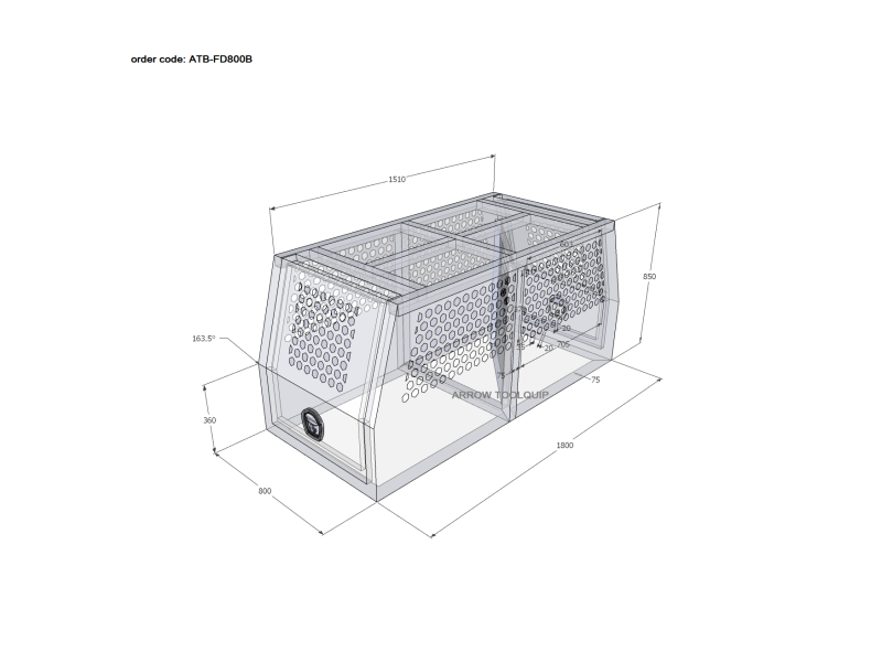 ALUMINIUM UTE TOOLBOX CANOPY 1 ATB-FD800B - Image 2