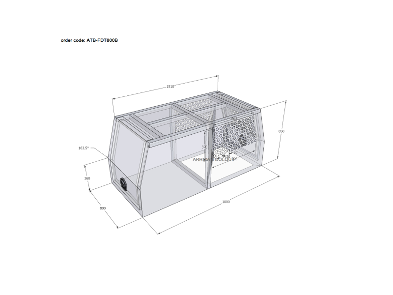 ALUMINIUM UTE TOOLBOX CANOPY 1 ATB-FDT800 - Image 2