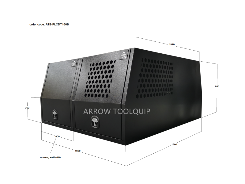 ALUMINIUM UTE TOOLBOX CANOPY 4 ATB-FLCDT160B - Image 2