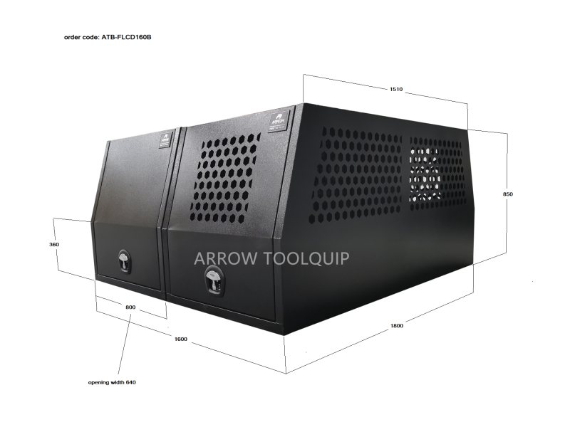 ALUMINIUM UTE TOOLBOX CANOPY 4 ATB-FLCD160B - Image 2