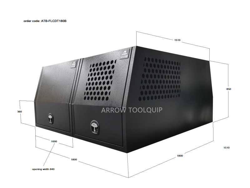 ALUMINIUM UTE TOOLBOX CANOPY 5 ATB-FLCDT180B - Image 2