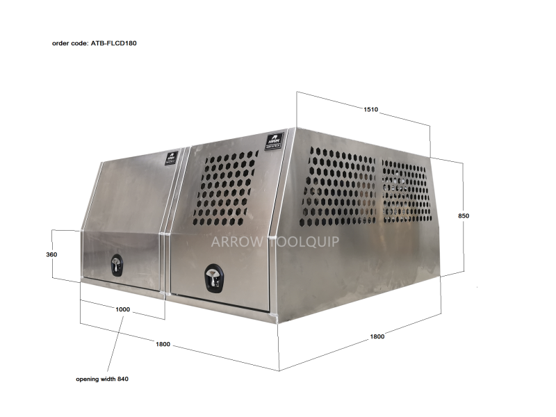 ALUMINIUM UTE TOOLBOX CANOPY 5 ATB-FLCD180 - Image 2