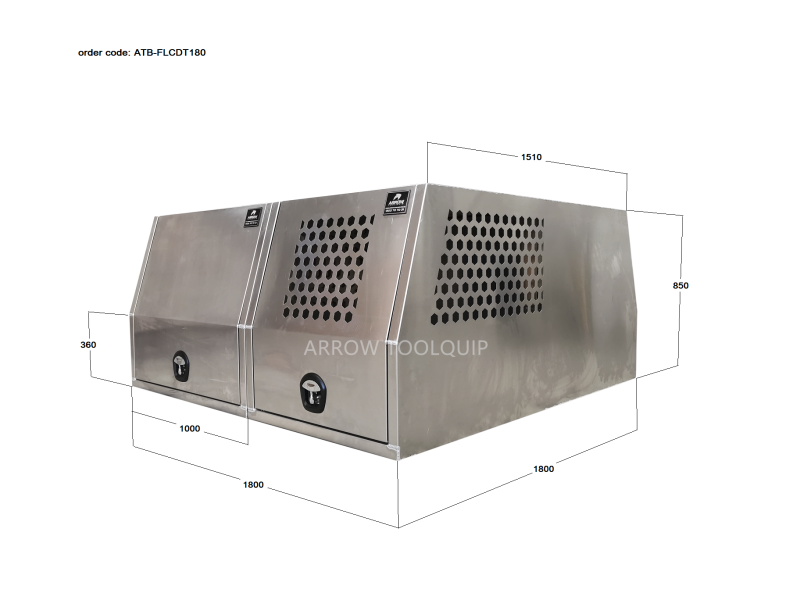 ALUMINIUM UTE TOOLBOX CANOPY 5 ATB-FLCDT180 - Image 2