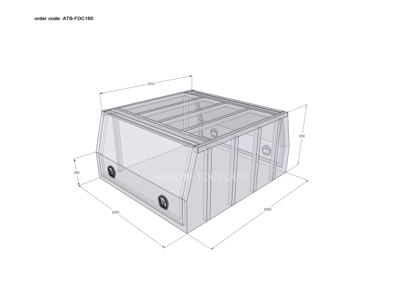 ALUMINIUM UTE TOOLBOX CANOPY 4 ATB-FDC160 - Image 2