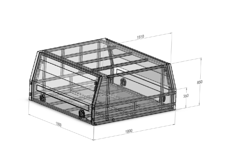 ALUMINIUM UTE TOOLBOX CANOPY ATB-JFDC180 - Image 2