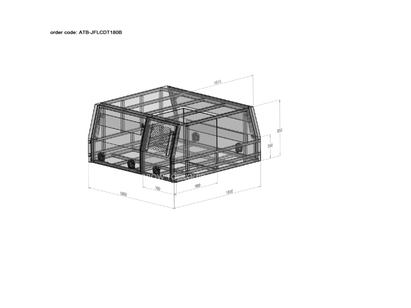 ALUMINIUM UTE TOOLBOX CANOPY ATB-JFLCDT180B - Image 2