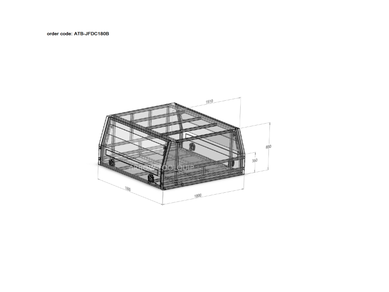 ALUMINIUM UTE TOOLBOX CANOPY ATB-JFDC180B - Image 2