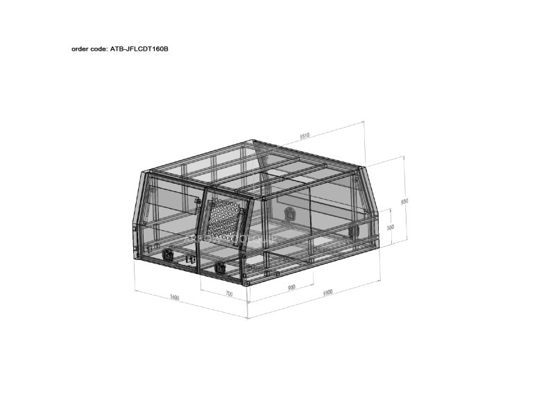ALUMINIUM UTE TOOLBOX CANOPY ATB-JFLCDT160B - Image 2
