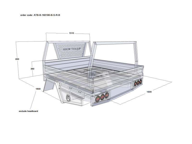 ALUMINIUM UTE TRAY 3 ATB-B-160180-B-S-R-B - Image 2