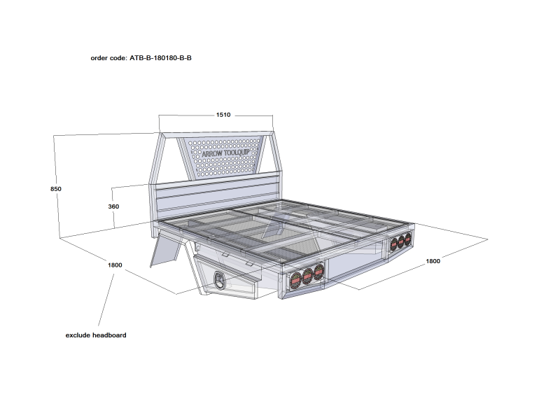 ALUMINIUM UTE TRAY 1 ATB-B-180180-B-B - Image 2