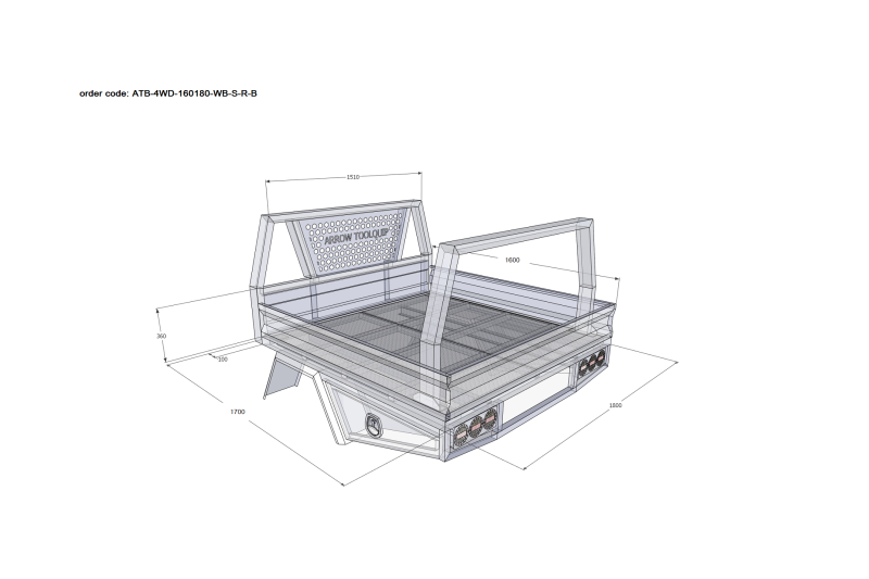 ALUMINIUM UTE TRAY 6 ATB-4WD-160180-WB-S-R-B - Image 2