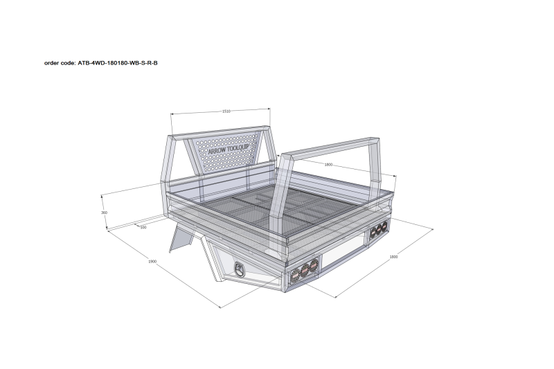 ALUMINIUM UTE TRAY 6 ATB-4WD-180180-WB-S-R-B - Image 2