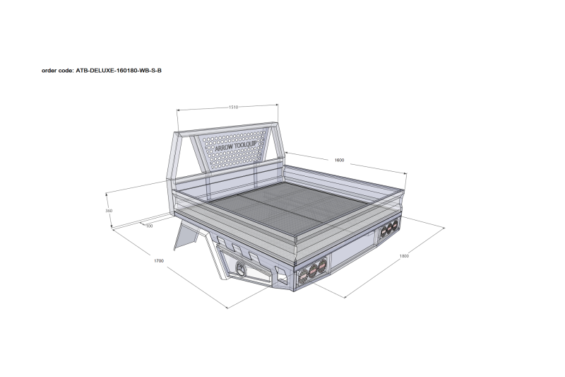 ALUMINIUM UTE TRAY 8 ATB-DELUXE-160180-WB-S-B - Image 2