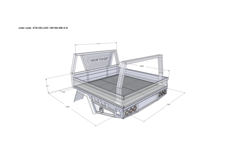 ALUMINIUM UTE TRAY 9 ATB-DELUXE-160180-WB-S-R - Image 2