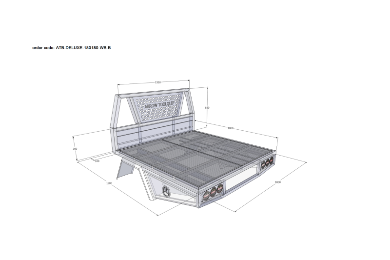 ALUMINIUM UTE TRAY 7 ATB-DELUXE-180180-WB-B - Image 2