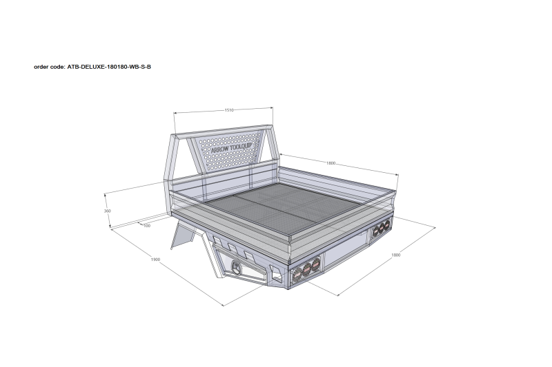 ALUMINIUM UTE TRAY 8 ATB-DELUXE-180180-WB-S-B - Image 2