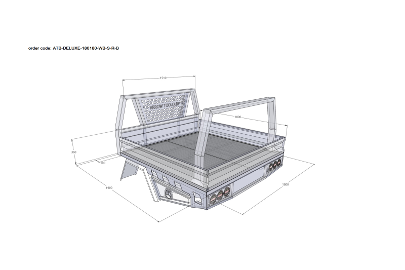 ALUMINIUM UTE TRAY 9 ATB-DELUXE-180180-WB-S-R-B - Image 2