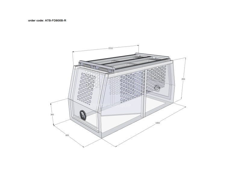 ALUMINIUM UTE TOOLBOX CANOPY 1 ATB-FD800B-R - Image 2