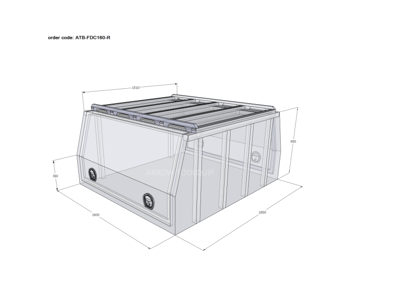 ALUMINIUM UTE TOOLBOX CANOPY 4 ATB-FDC160-R - Image 2