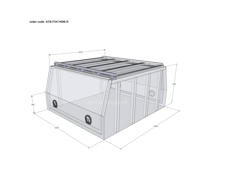 ALUMINIUM UTE TOOLBOX CANOPY 4 ATB-FDC160B-R - Image 2