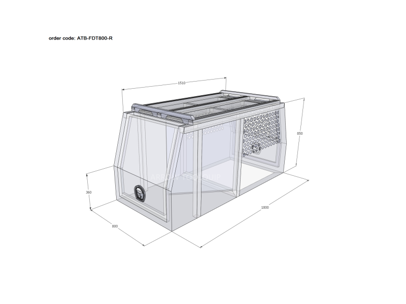 ALUMINIUM UTE TOOLBOX CANOPY 1 ATB-FDT800-R - Image 2