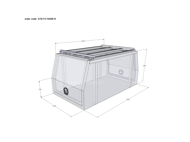ALUMINIUM UTE TOOLBOX CANOPY 3 ATB-FC1000B-R - Image 2