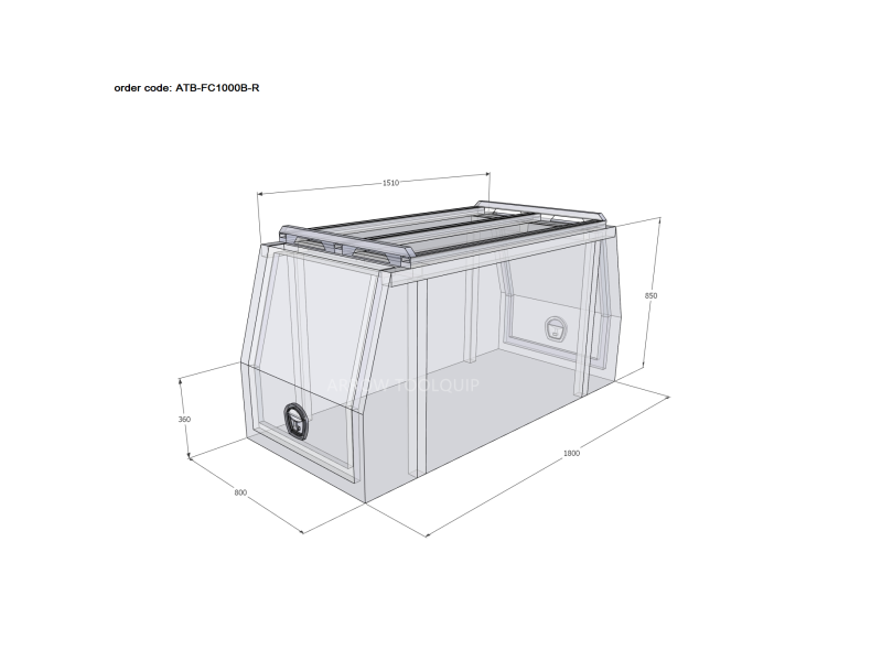 ALUMINIUM UTE TOOLBOX CANOPY 2 ATB-FC800B-R - Image 2