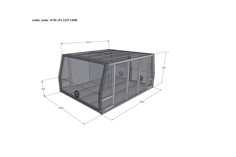 ALUMINIUM UTE TOOLBOX CANOPY ATB-JFLCDT140B - Image 2